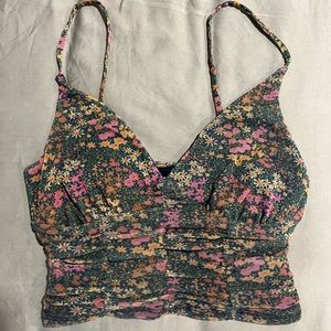 cropped floral tank top
